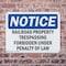 Signmission Railroad Property Trespassing Forbidden OSHA Notice Sign, Plastic, 10in W x 7in L, 2PK OS-2PACK-NS-P-710-L-17974 - alternate 4